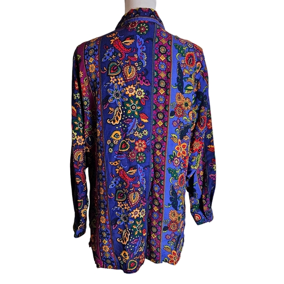 Vintage Express Compagnie Internationale Floral Print Button Up Shirt Sz Medium - Picture 5 of 16